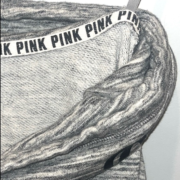 Victoria's Secret PINK Leopard Cowl Neck Pullover Marl Gray Logo NWOT - Picture 4 of 8